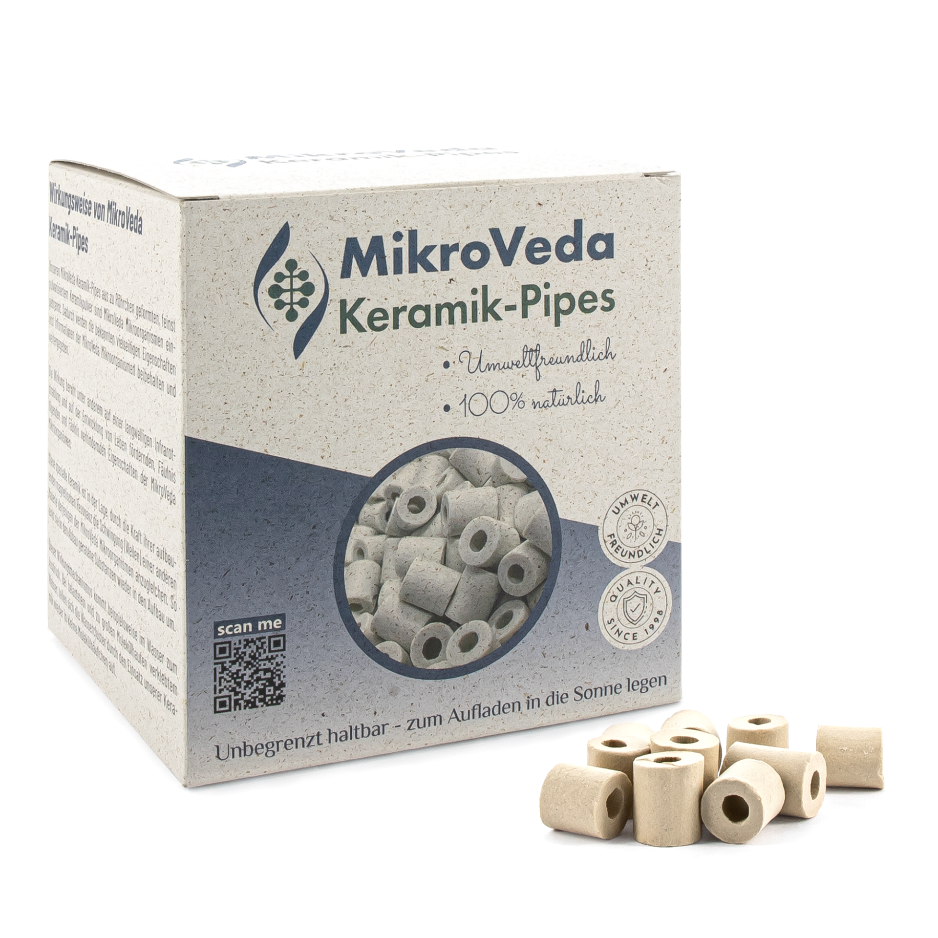 Effektive Mikroorganismen Keramik grau Roehrchen 500g